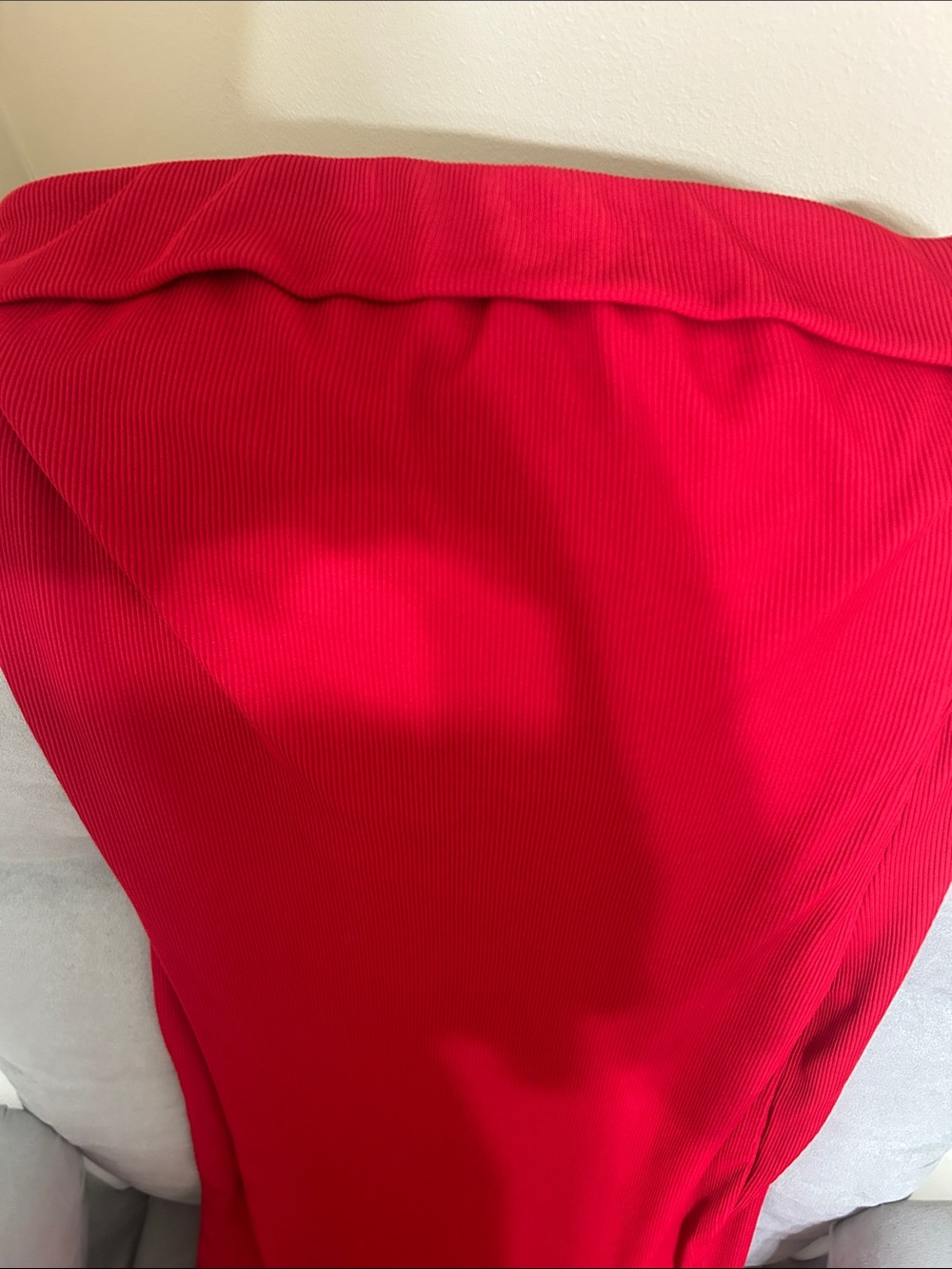 PrettyGarden Ribbed Red Strapless Summer Dress Sz M NWT length 46’ - Picture 5 of 9